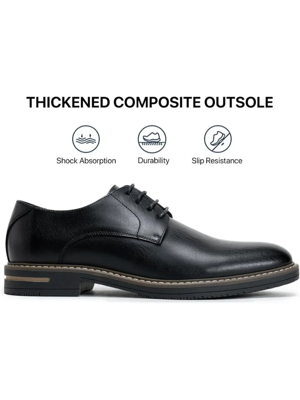 Men's Black Classic Cap Toe Lightweight Formal Oxford Wedding Dress Causal Shoes